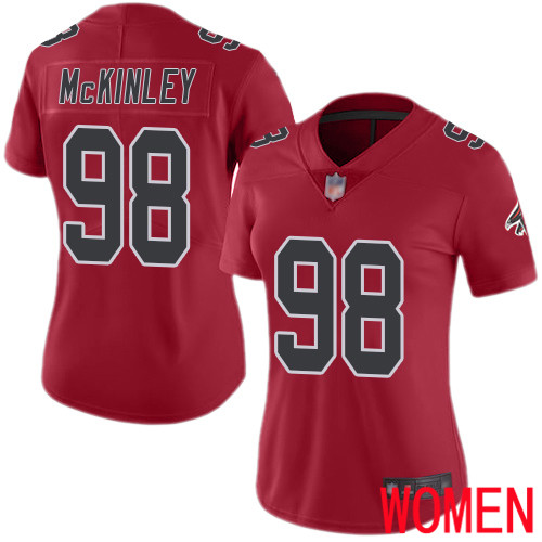 Atlanta Falcons Limited Red Women Takkarist McKinley Jersey NFL Football #98 Rush Vapor Untouchable